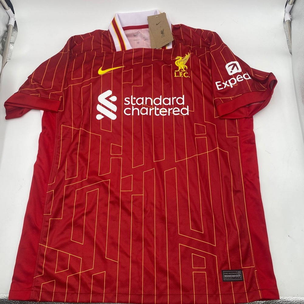 LIVERPOOL Nike Dri-FIT Home Jersey Mens XL Red Yellow Geometric Soccer Shirt NEW